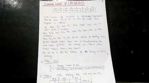 Control Word Of 8253/54 - Programmable Interval Timer - Lecture 4
