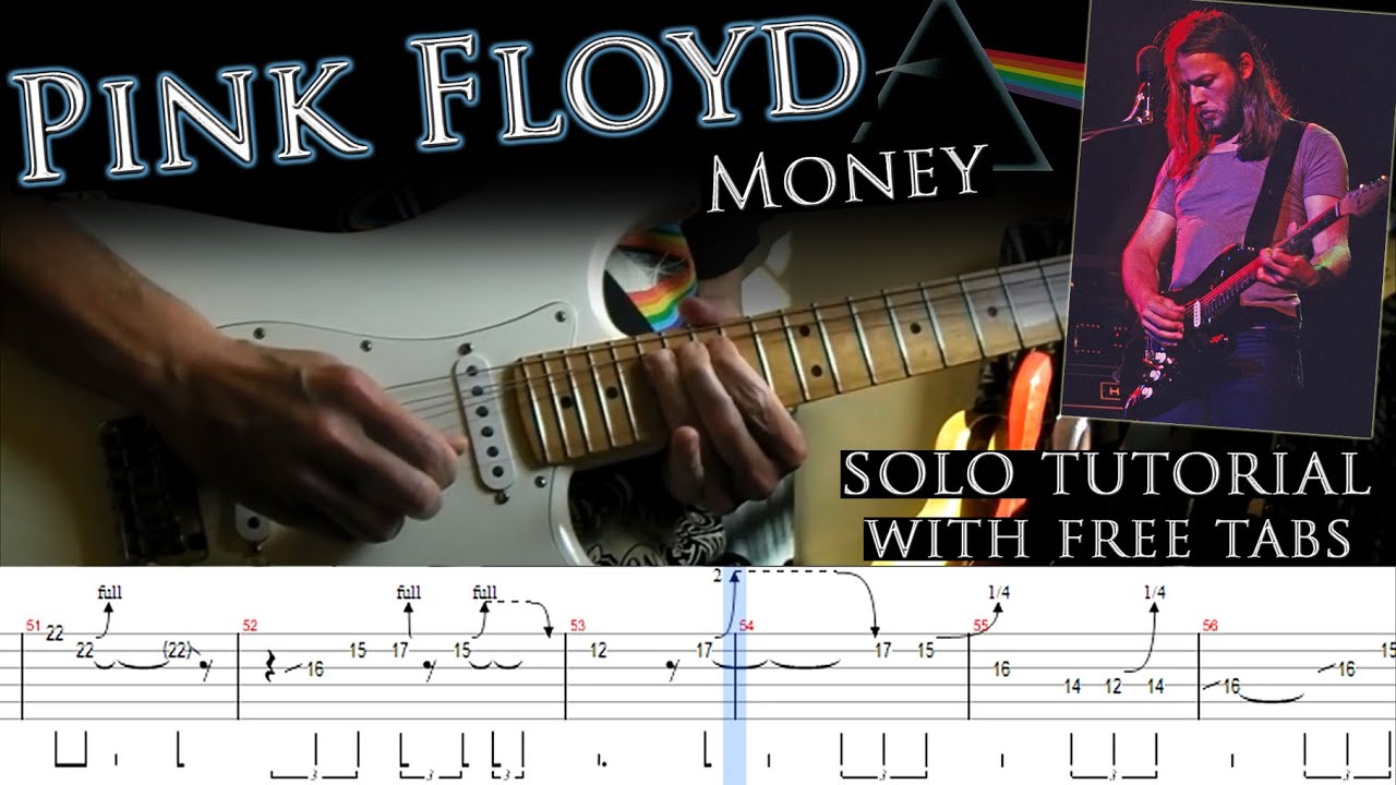Pink Floyd - Money guitar solo lesson (with tablatures and backing tracks)