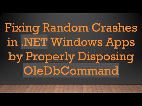 Fixing Random Crashes in .NET Windows Apps by Properly Disposing OleDbCommand