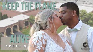 The Best Man says to 'keep the flame alive'.  Tony and April vow to preserve romance at Roma Lodge