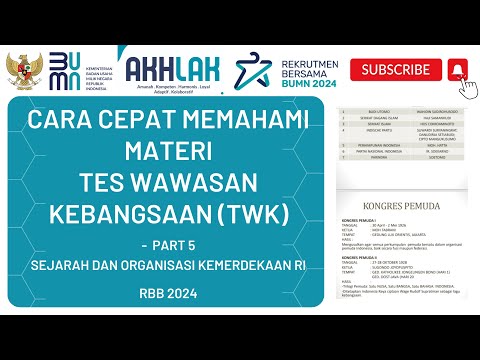 RINGKASAN MATERI TES WAWASAN KEBANGSAAN BUMN 2024  PERSIAPAN TES TKD BUMN 2024 Organisasi Kemerdekaa