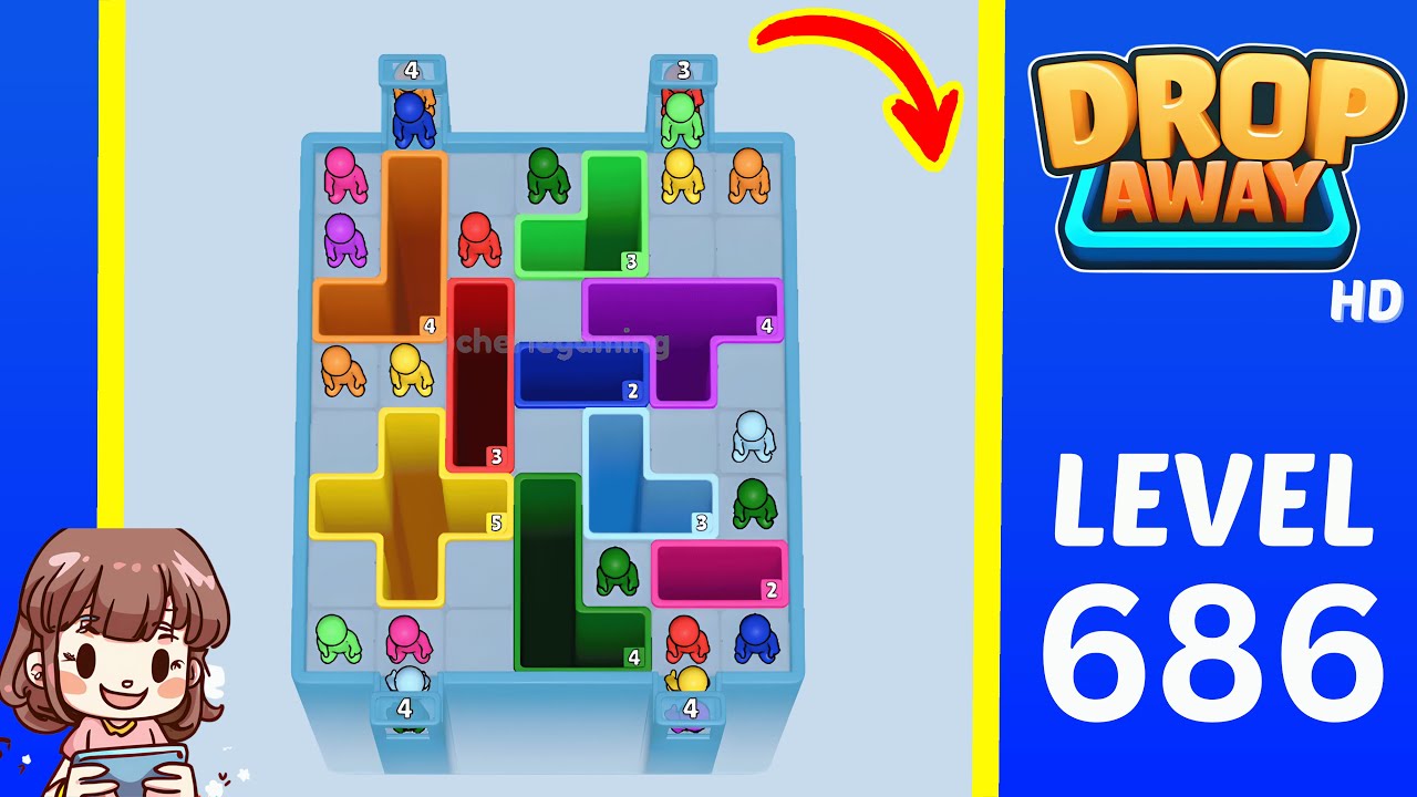 Drop Away Level 686 Solution Walkthrough