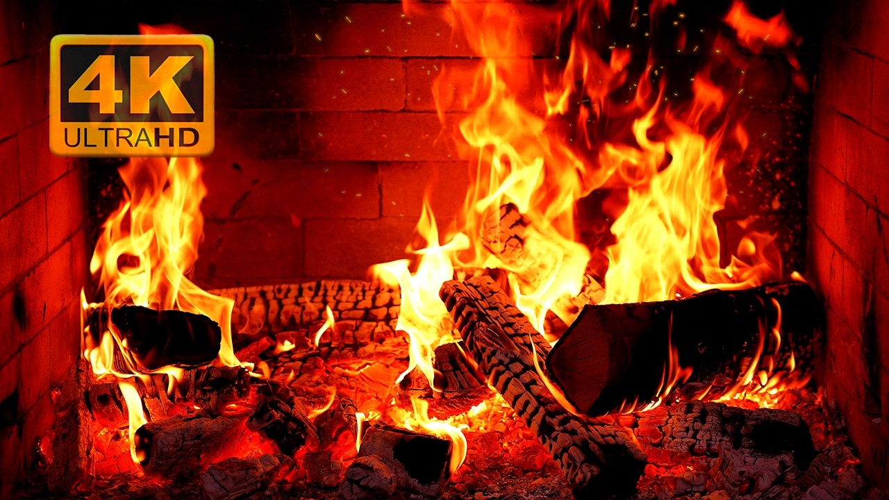 🔥 Уютный КАМИН в ФОРМАТЕ 4K (12 часов) – потрескивание огня ДЛЯ сна и отдыха.