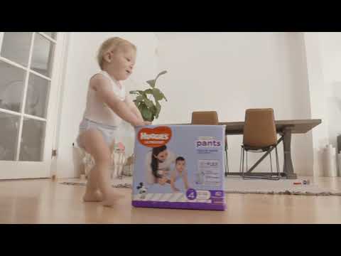Huggies Nappy Pants with SlimFLEX Absorbent core. Made to move, just like your little one.