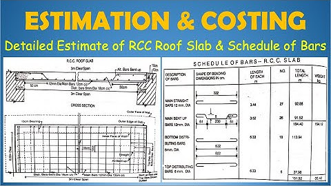 Schedule of Bars of RCC Roof Slab | Hindi | Lec-19 | Estimation & Costing |