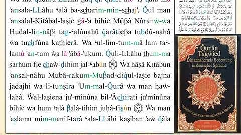 ختمة من مصحف التجويد باللغة الألمانية الصفحة رقم 139