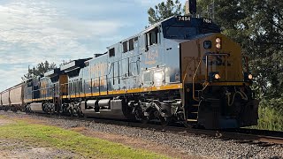 CSX 7454 leads empty grain G320 with absolutely fresh rebuilt units!! 8-15-2026