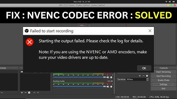 obs error failed to start recording | OBS ERROR VIDEO NOT RECORDING