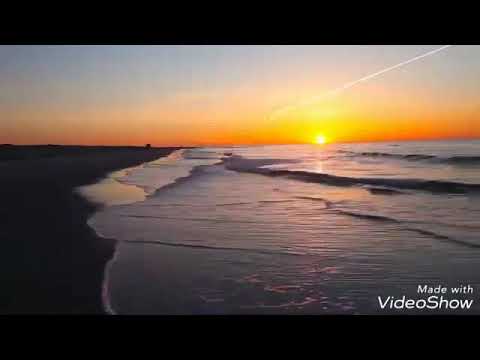 المغيب صوت البحر مع موسيقى حزينة 