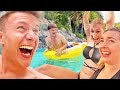 Wer länger im Wasserpark aushält, gewinnt 🤯 1000€ Challenge (ft. Chrissi, Calvin & Sasette)