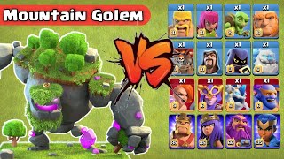 Max Mountain Golem Vs All Max Troops | Clash Of Clan | Coc Challenge | Coc New Update | CLASH CRYPTO