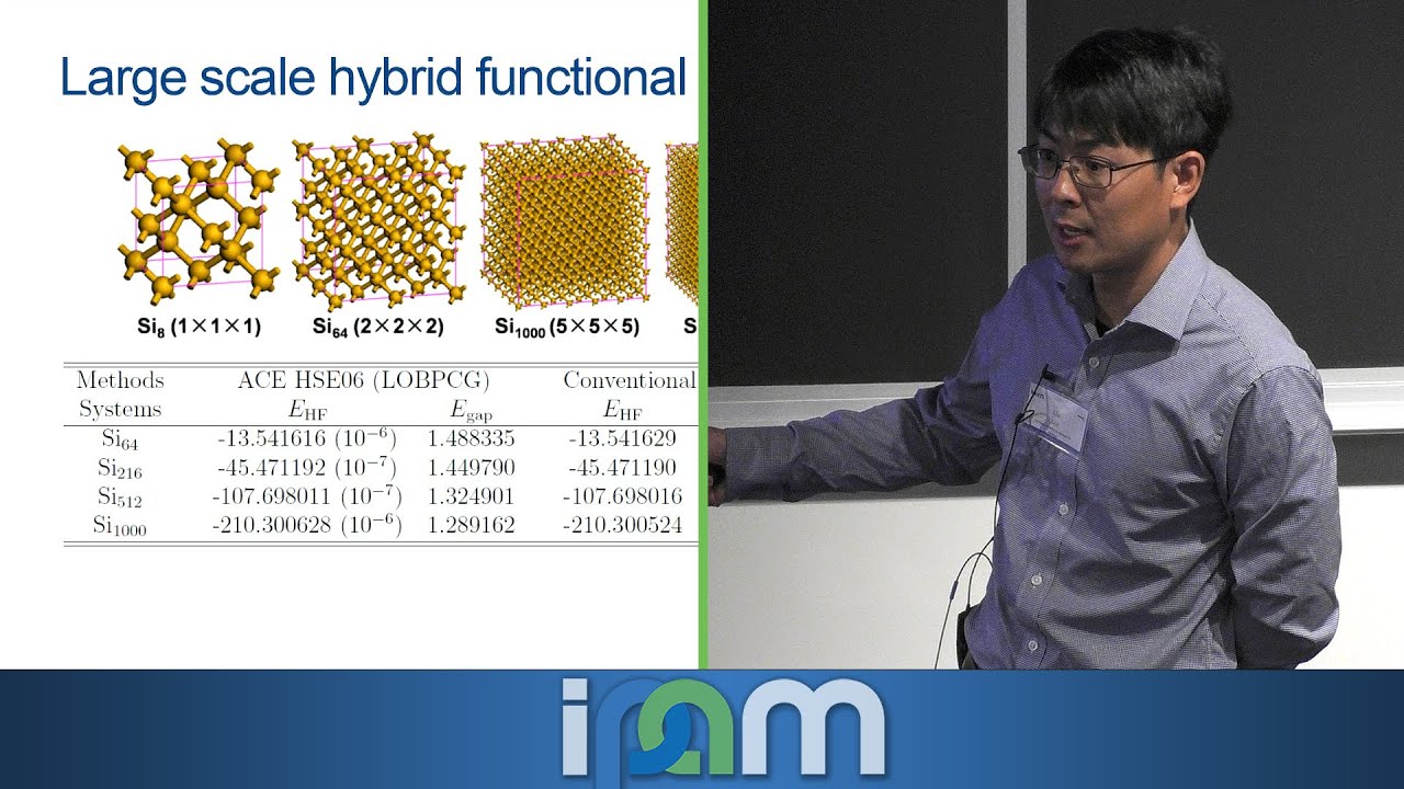 Lin Lin - Large scale hybrid DFT functionals: fast algorithms and finite-size effects - IPAM at UCLA