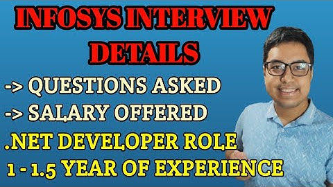 Infosys Interview Details - .NET Developer Role - Salary Offered - 1 YOE - Interview Process