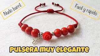 COMO HACER ESTA HERMOSA PULSERA DE HILO NUDO BARRIL / TUTOTRIAL FACIL Y RAPIDO