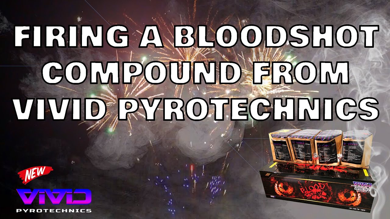 Firing a Bloodshot Compound by Vivid Pyrotechnics. (UK Landed Footage)