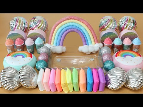 Mixing&amp;<strong>quot</strong>;Soft ClayRainbow&amp;<strong>quot</strong>; Eyeshadow and Makeup,parts,glitter Into <strong>Slime</strong>! Satisfying <strong>Slime</strong> Video!★ASMR★