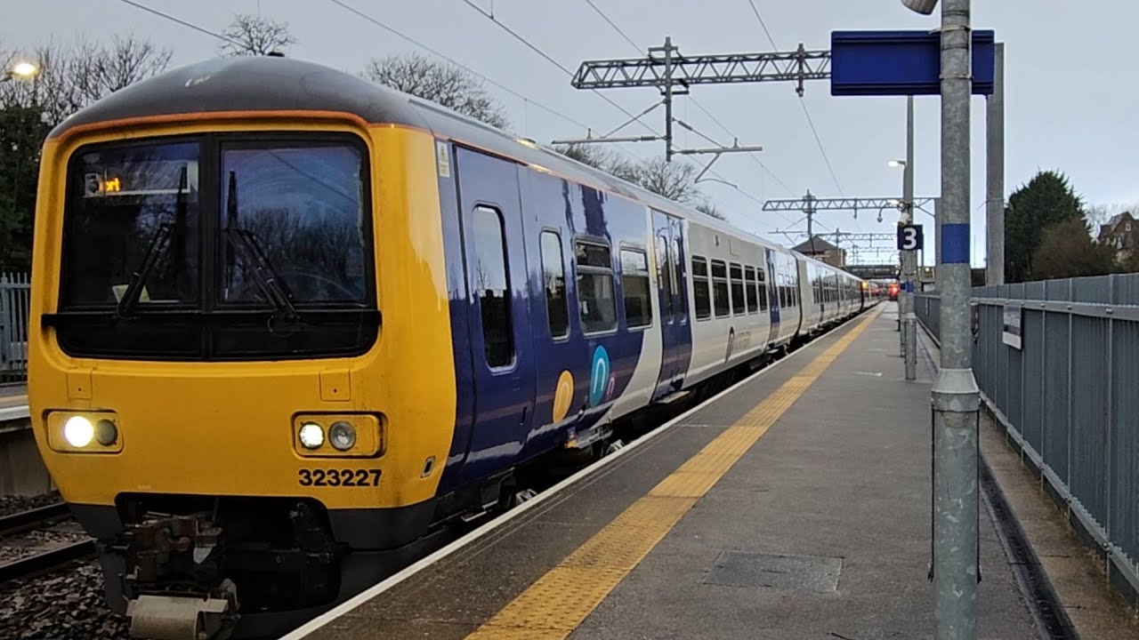 Sleet/Snow Storm, Northern Trains, 323236, 323223, 323227 At Kirkham & Wesham & Poulton-Le-Fylde