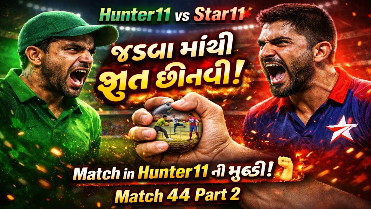 Hunter11 ને star11 ના જડબા માથી મેચ ને મુઠ્ઠી મા કરી!🏏🏏🏏💥💥🏏Match 44 Part 2 🏏💥🏏🏏