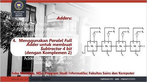 05 Rangkaian Subtractor 4 Bit dengan memanfaatkan Parallel Full Adder dan Komplemen_2