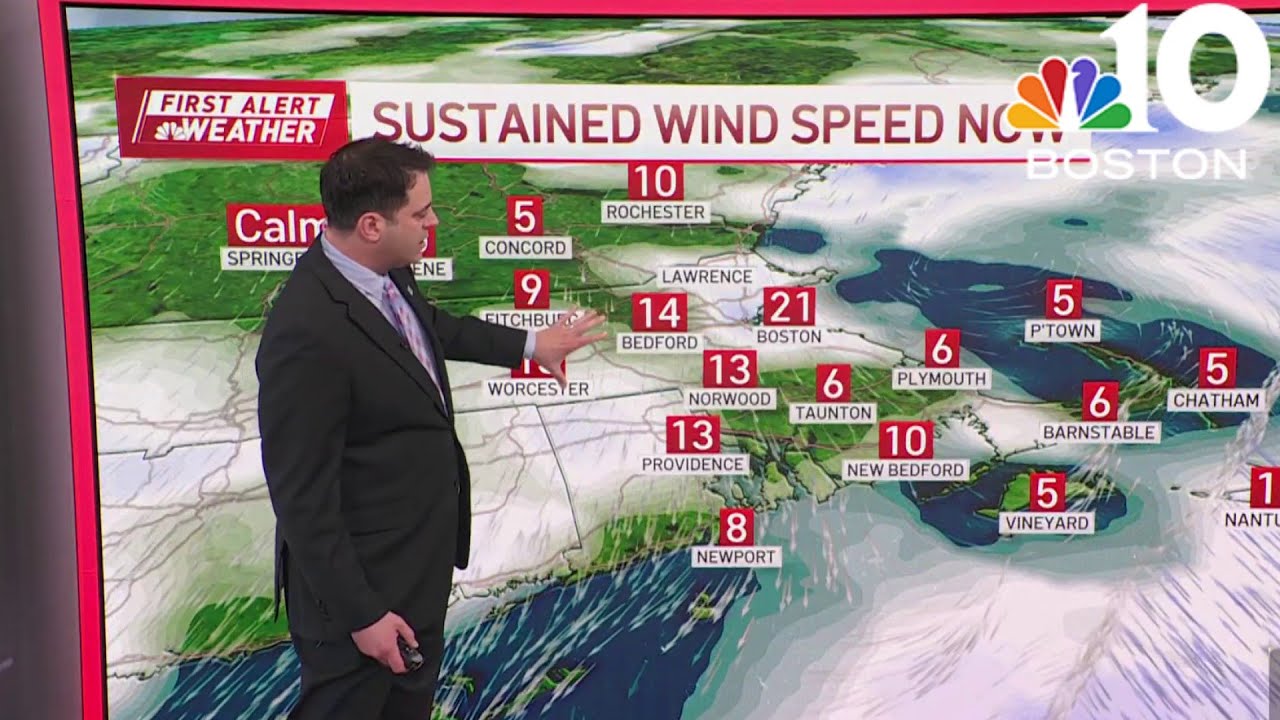 On and off rain in Boston Thursday, with temps in the 40s - YouTube