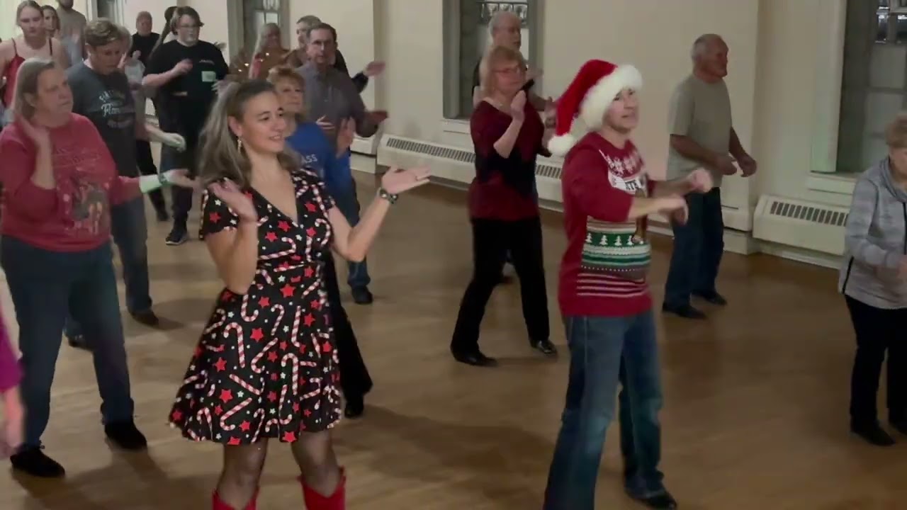 Line Dancing to Twenty Two at our Christmas Party