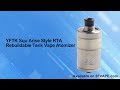 Yftk squ arise style rta rebuildable tank vape atomizer