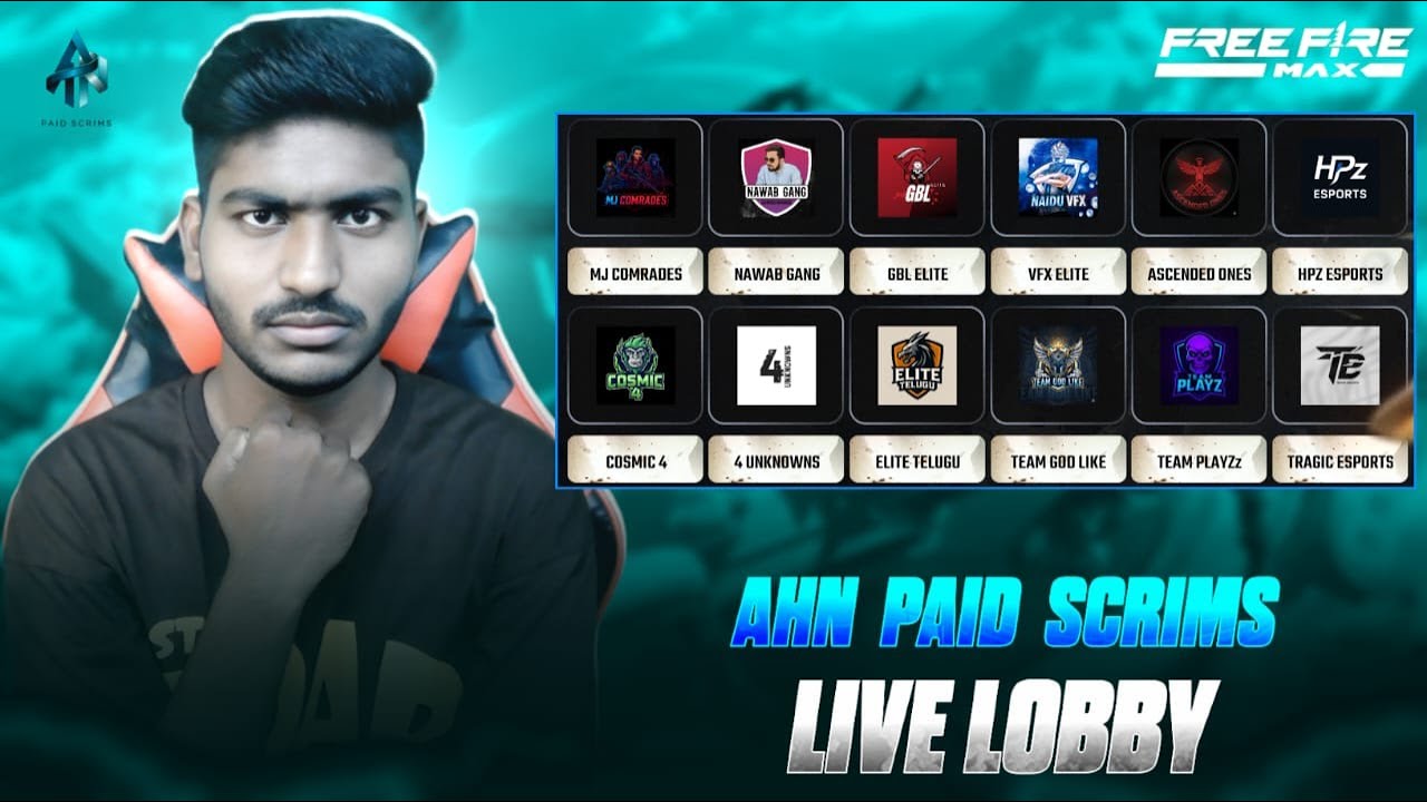 FREE FIRE LIVE TELUGU AHN LIVE LOBBY🔥| INTENSE FIGHT'S ARE HEAD⚡ | AHN PAID SCRIMS