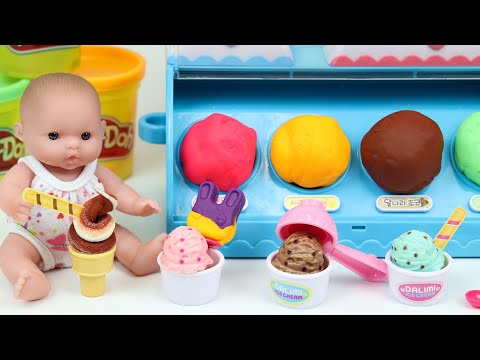 Baby doll and Play doh Ice Cream Toys 콩순이 아이스크림 장난감 가게놀이