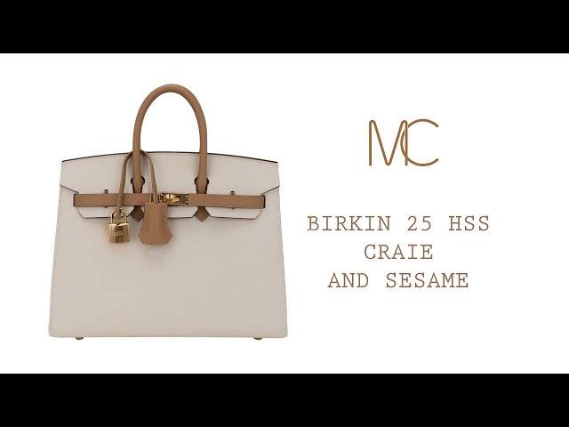 Hermes Birkin HSS Sellier 25 Craie and Sesame Gold Hardware Epsom