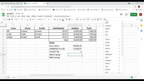 การใช้งานฟังชั่น sum/average/count/min/max การใช้งาน google sheets เบื้องต้น (EP.4)