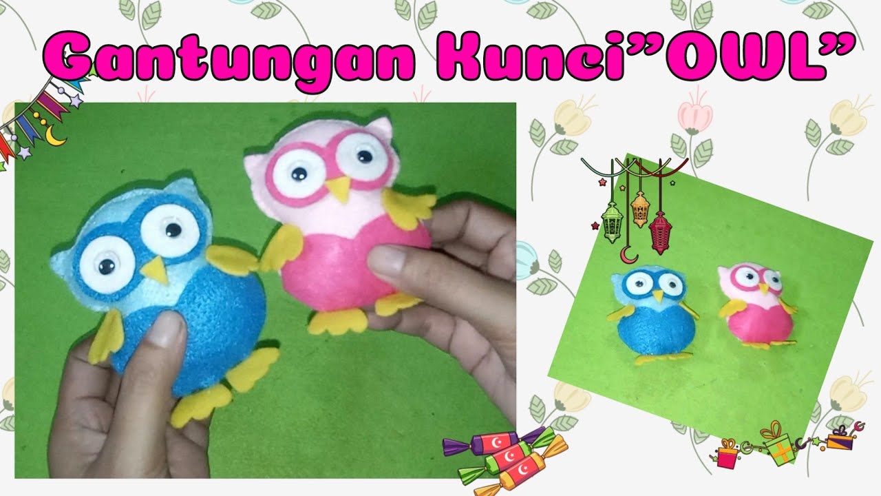 Cara membuat gantungan kunci OWL dari kain flanel ||Kreasi kain flanel ||Souvenir gantungan kunci