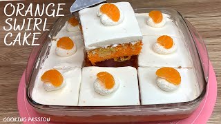 Orange Swirl Sliced Cake - Orange Dessert Cake