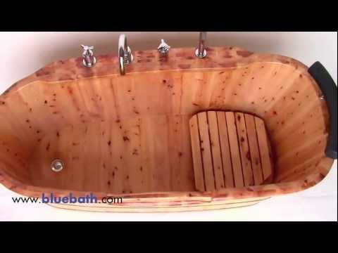 Cedar Wood Bathtub Free Standing 61 Inch Wooden Tub Ab1136