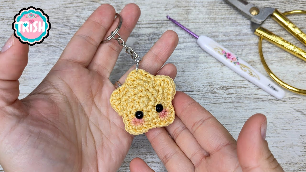 🧵 Llavero de estrella en crochet – ¡Rápido y fácil para principiantes!⭐