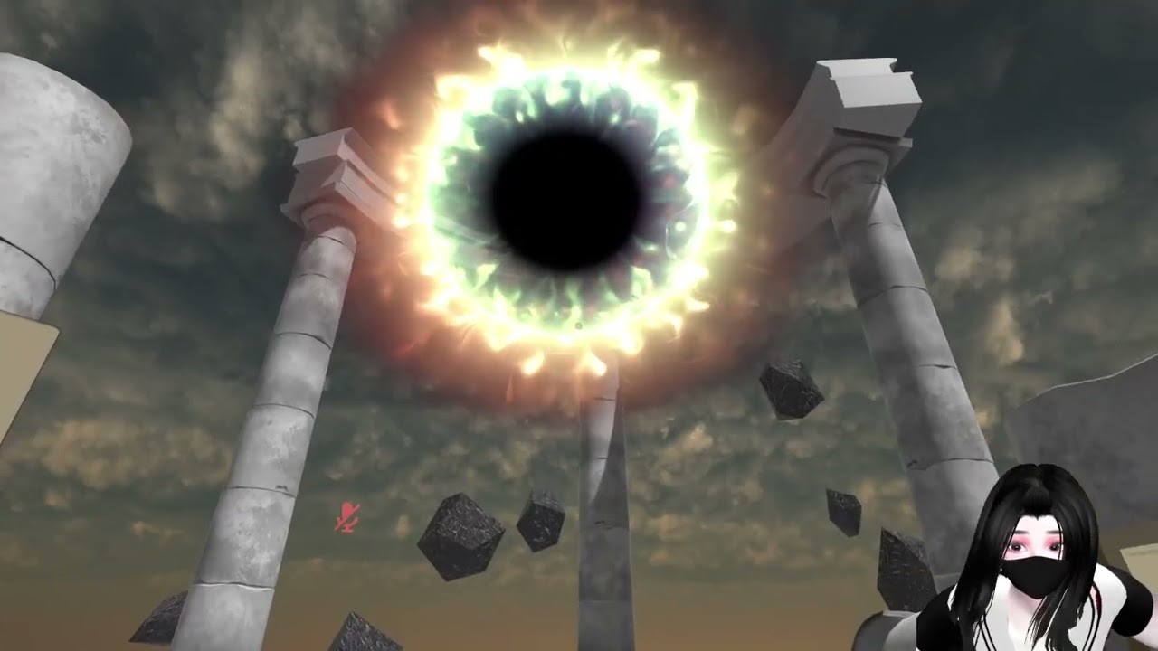 Я исследую миры VRChat, такие как «Nostalgia Buster», «Outset Island», «Teto Land» и другие.