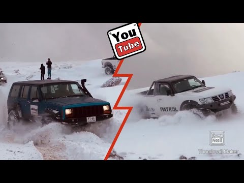 XJ and Patrol Extreme Snow Play 💪  @Lebanon4x4