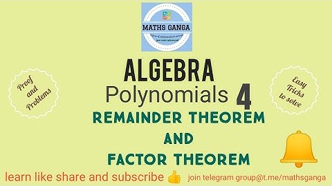 #mathsganga #jeebasics #polynomials REMAINDER THEOREM and FACTOR THEOREM to solve in one step