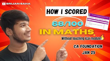 HOW I SCORED 68 IN MATHS | CA FOUNDATION