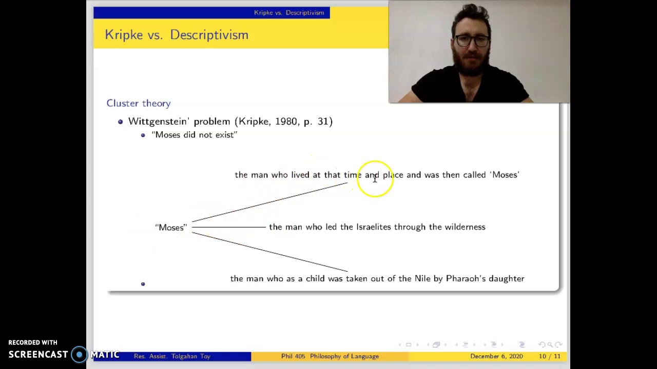Philosophy of Language (Dil Felsefesi) 8 - Kripke (Single Description vs. Cluster of Descriptions)