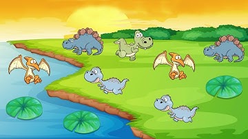 Dinosaurs Puzzle Games for Children - Memory Game for Kids #Kids School ABC
