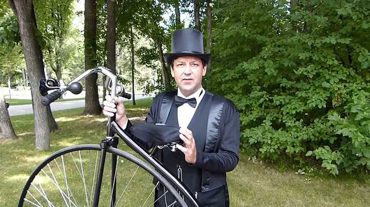 Penny-farthing: Martin Barnes demonstrates riding ...