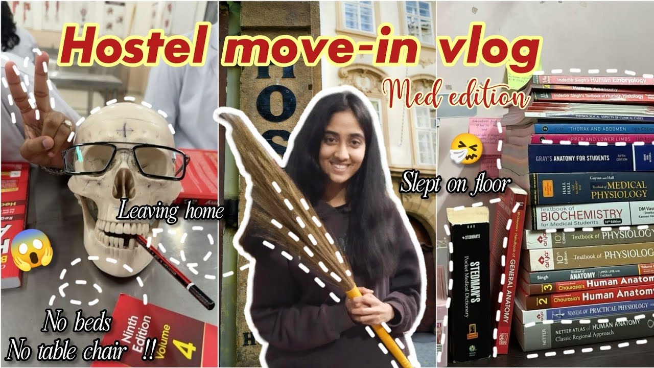 Hostel Move In Vlog😍 | Leaving home for the first time 🥹| Medical College Move In Vlog 🩺 |Study vlog