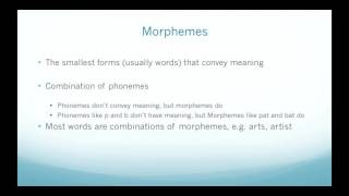 Morphemes, Grammar, Syntax