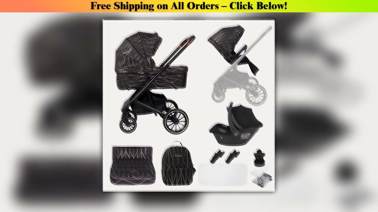 3-in-1 Baby Stroller Travel System Multifunctional Stroller with Car Seat Lightweight Frame