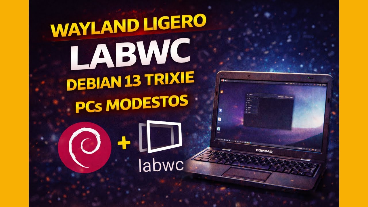 labwc en Debian 13 Trixie: Wayland ligero y funcional