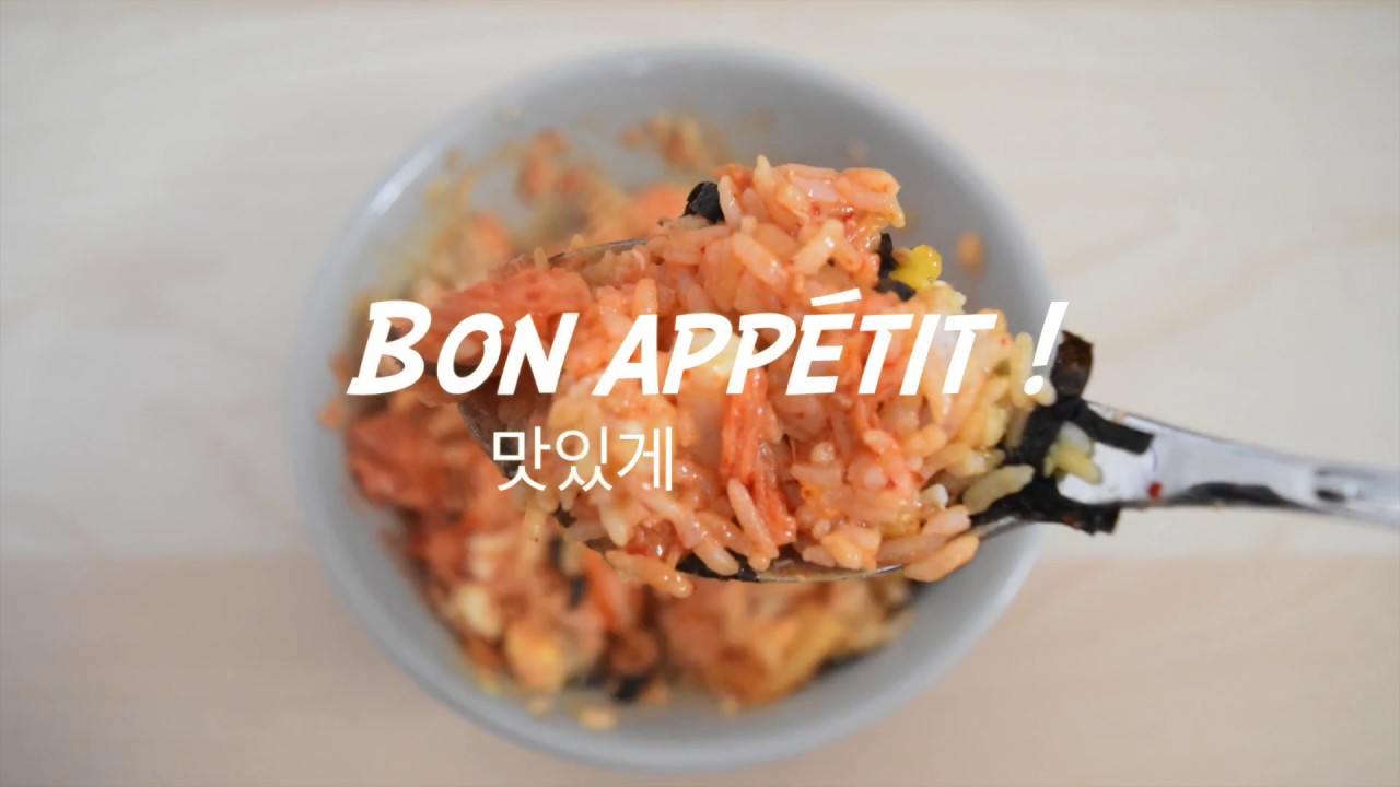 Mon plat coréen de paresseuse #1 : Riz + kimchi + oeufs aux plat