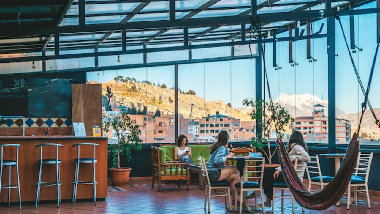 I stayed at The Rooftop Hostel,  La Paz, Bolivia (private room for $13!)