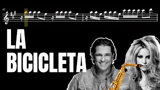 🎷PLAYALONG🎷 LA BICICLETA alto sax (Partitura + Karaoke) || CARLOS VIVES &amp; SHAKIRA