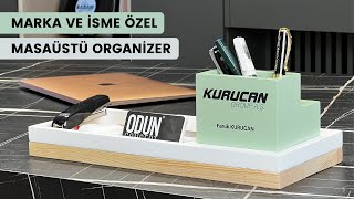 Marka Ve İsme Özel Masaüstü Organizer Kalemlik - Odun Concept