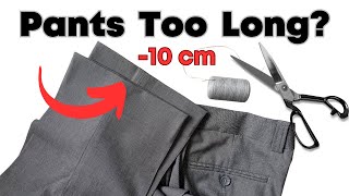 A sewing trick on hemming pants by hand - how to make the trouser hem look perfectly done!